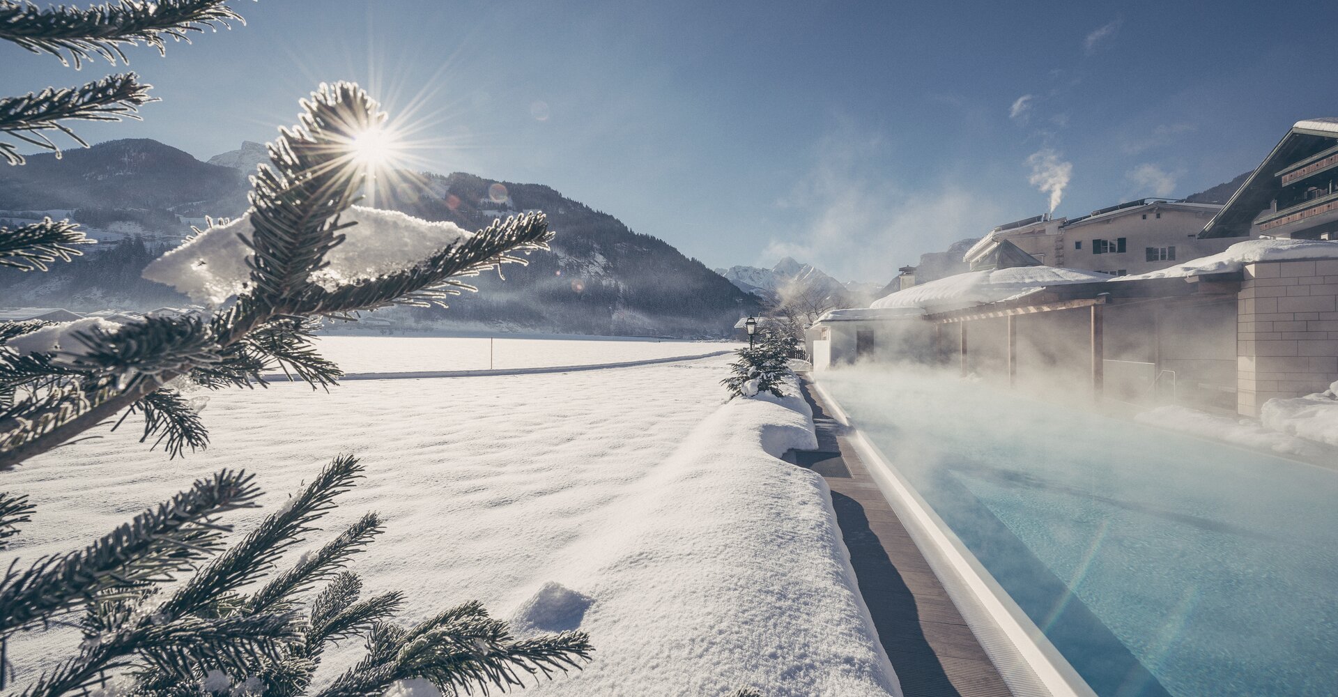 Hotel Theresa Zillertal showcases its 25-meter pool in winter