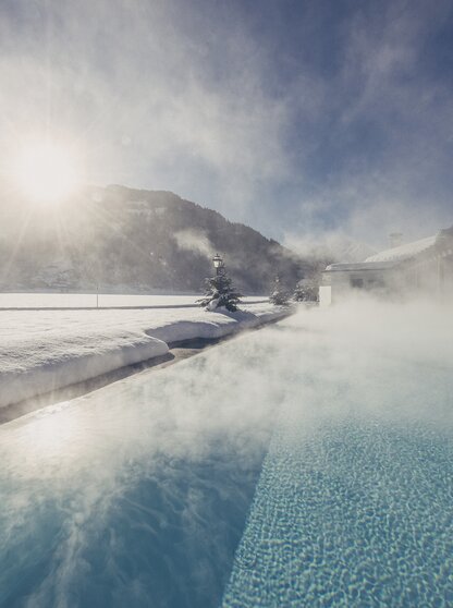 Hotel Theresa Zillertal showcases its 25-meter pool in winter