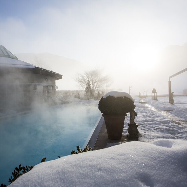 Winter mood in the Zillertal valley with Hotel Theresa in the background